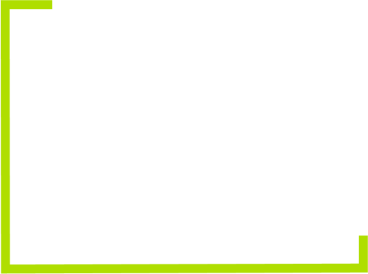 A white background with an incomplete, thick, bright green border forming an L-shape along the left and bottom edges, leaving the top right area open.